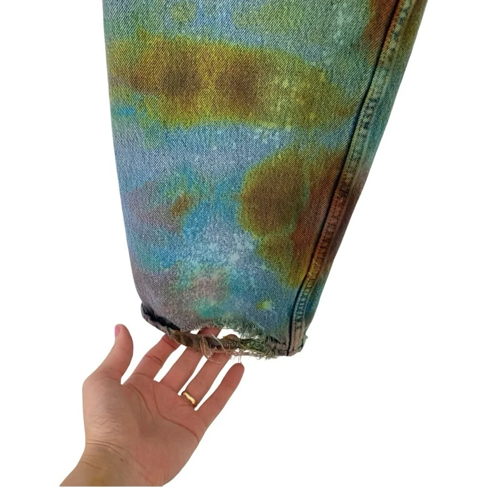 Vintage Levi’s Jeans Waist Size 30 31 Levis 501 Tie Dye VTG 90s Button Fly Multi - Picture 9 of 15